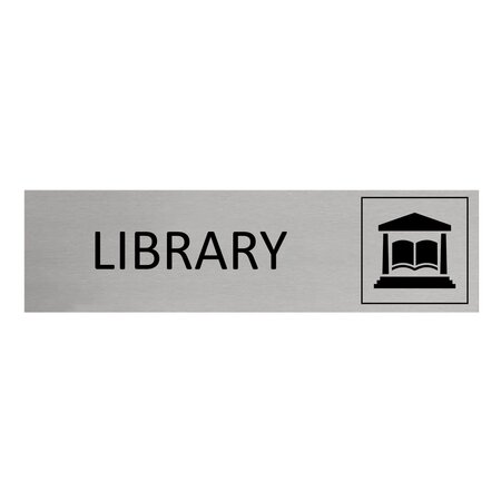 Aluminium deurbordje Library 165 x 45 mm - per 1 stuk