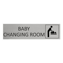 Zilver aluminium deurbordje Baby changing room