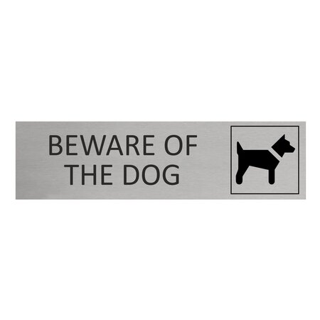 CombiCraft Aluminium deurbordje Beware of the dog 165 x 45 mm - per 1 stuk