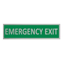 Zilver aluminium deurbordje Emergency exit