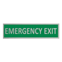 Zilver aluminium deurbordje Emergency exit