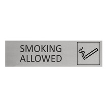 Zilver aluminium deurbordje Smoking allowed