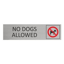 Zilver aluminium deurbordje No dogs allowed