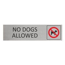Zilver aluminium deurbordje No dogs allowed