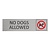Zilver aluminium deurbordje No dogs allowed