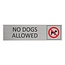 Aluminium deurbordje No dogs allowed 165 x 45 mm - per 1 stuk