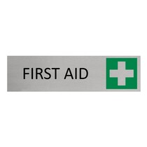 Zilver aluminium deurbordje First aid