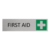 Zilver aluminium deurbordje First aid
