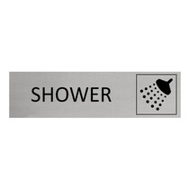 Zilver aluminium deurbordje Shower