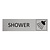CombiCraft Zilver aluminium deurbordje Shower