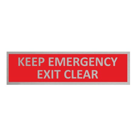 CombiCraft Aluminium deurbordje Keep emergency exit clear 165 x 45 mm - per 1 stuk