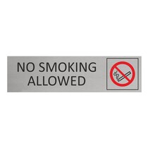 Zilver aluminium deurbordje No smoking allowed