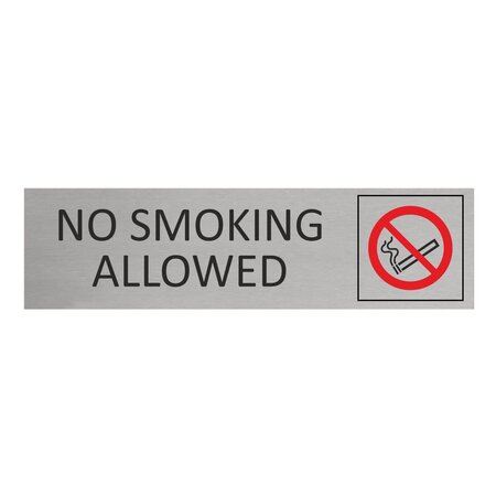Aluminium deurbordje No smoking allowed 165 x 45 mm - per 1 stuk