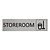 Zilver aluminium deurbordje Storeroom
