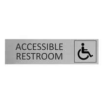 Zilver aluminium deurbordje Accessible restroom