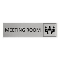 Zilver aluminium deurbordje Meeting room