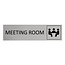 Aluminium deurbordje Meeting room 165 x 45 mm - per 1 stuk