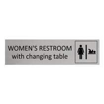 Zilver aluminium deurbordje Women's restroom with changing table