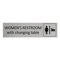 Zilver aluminium deurbordje Women's restroom with changing table