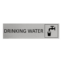 Zilver aluminium deurbordje Drinking water