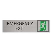 Zilver aluminium deurbordje emergency exit