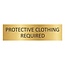Goud aluminium deurbordje Protective clothing required 165 x 45 mm - per 1 stuk