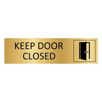 Goud aluminium deurbordje Keep door closed