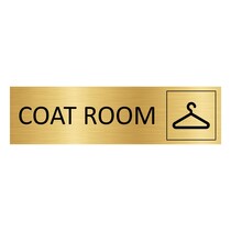 Goud aluminium deurbordje Coat room