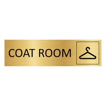 Goud aluminium deurbordje Coat room