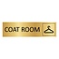 Goud aluminium deurbordje Coat room 165 x 45 mm - per 1 stuk