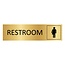 Goud aluminium deurbordje Genderneutraal restroom 165 x 45 mm - per 1 stuk