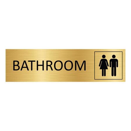 Goud aluminium deurbordje Bathroom 165 x 45 mm - per 1 stuk