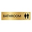 Goud aluminium deurbordje Bathroom 165 x 45 mm - per 1 stuk