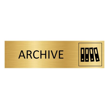 Goud aluminium deurbordje Archive 165 x 45 mm - per 1 stuk