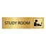 Goud aluminium deurbordje Study room 165 x 45 mm - per 1 stuk