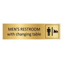 Goud aluminium deurbordje Men's restroom with changing table