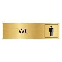 Goud aluminium deurbordje heren WC