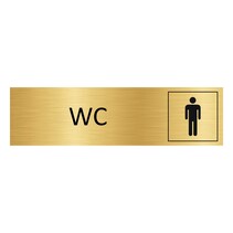 Goud aluminium deurbordje heren WC
