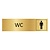Goud aluminium deurbordje heren WC