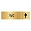 Goud aluminium deurbordje WC heren 165 x 45 mm - per 1 stuk