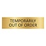 Goud aluminium deurbordje Temporarily out of order 165 x 45 mm - per 1 stuk
