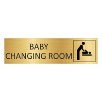 Goud aluminium deurbordje Baby changing room