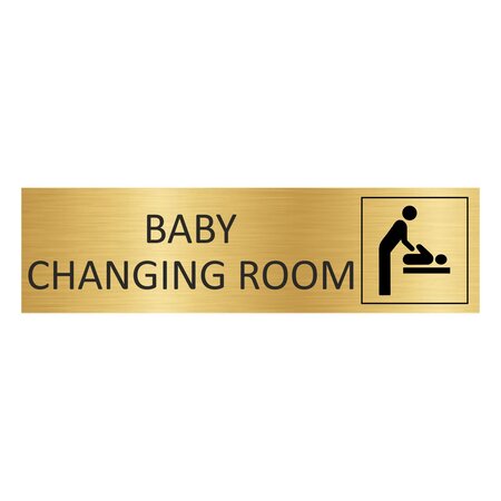 CombiCraft Goud aluminium deurbordje Baby changing room 165 x 45 mm - per 1 stuk