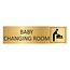 Goud aluminium deurbordje Baby changing room 165 x 45 mm - per 1 stuk