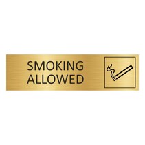 Goud aluminium deurbordje Smoking allowed