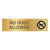 Goud aluminium deurbordje No dogs allowed