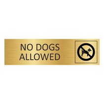 Goud aluminium deurbordje No dogs allowed