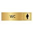 Goud aluminium deurbordje WC genderneutraal 165 x 45 mm - per 1 stuk