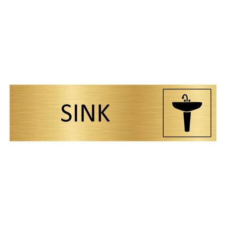 Goud aluminium deurbordje Sink 165 x 45 mm - per 1 stuk