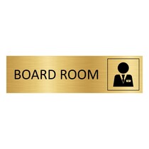 Goud aluminium deurbordje Board room